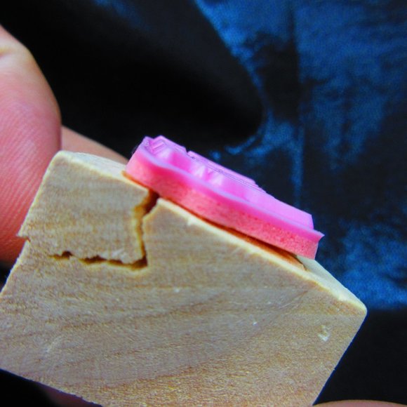 Merry Merry Wood Mounted Stamp 1.25" X 1.25" - Picture 3 of 3